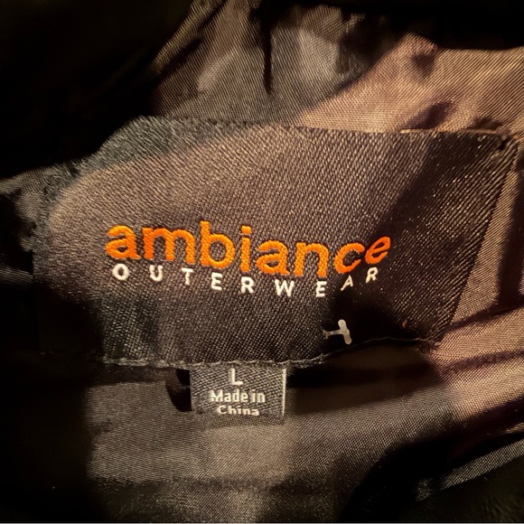 Ambiance Black Quilted Puffer Vest with High Collar Edgy Chic Size L - Picture 4 of 6